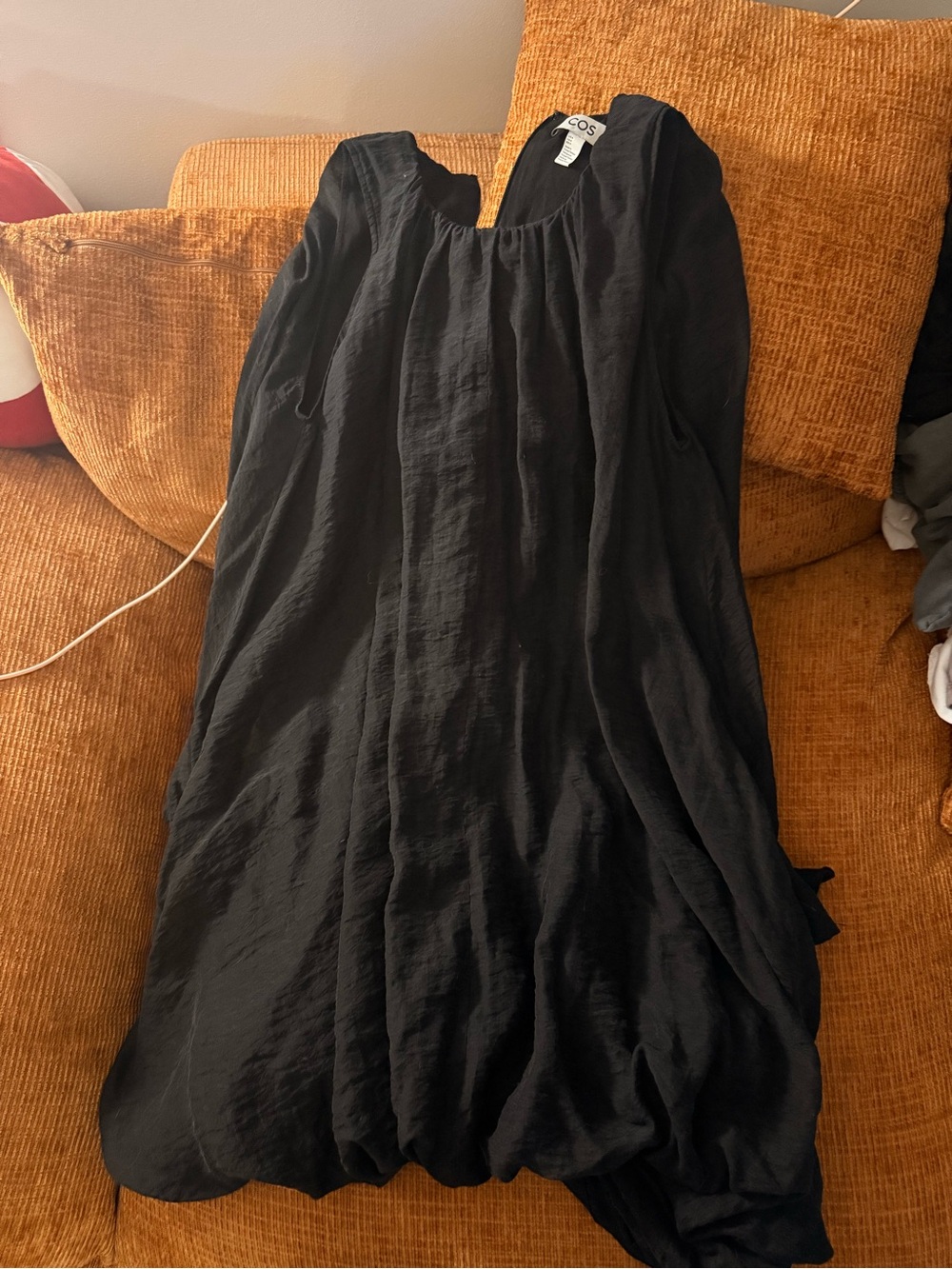 COS Black Sleeveless Balloon-Hem Dress